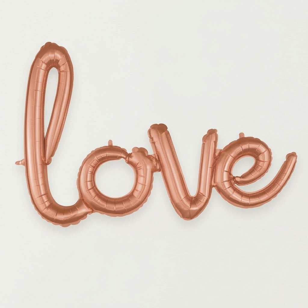 Rose Gold Love Script Foil Balloon - 31" x 21"
