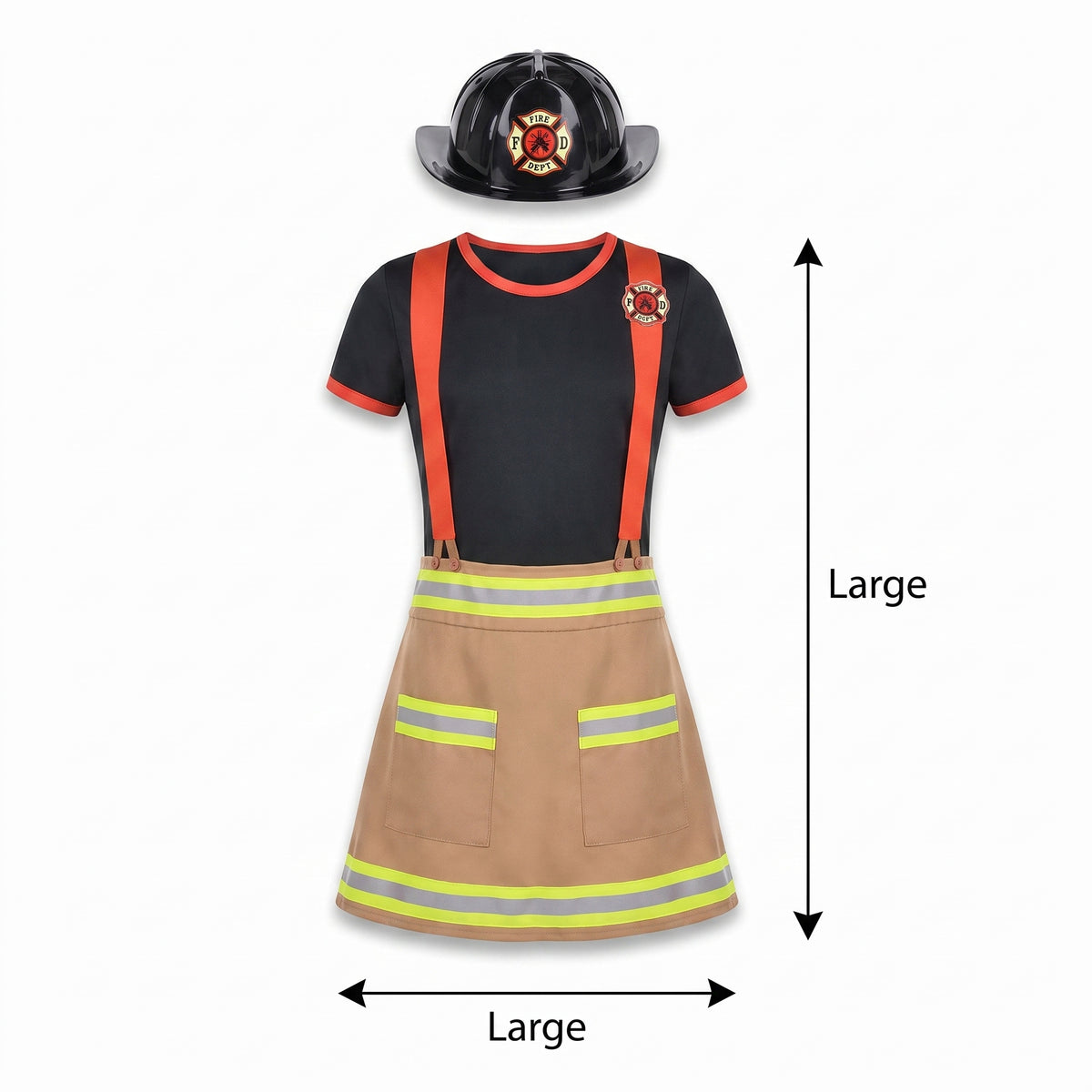 Wild Firefighter Girl Halloween Costume with Helmet - Child L