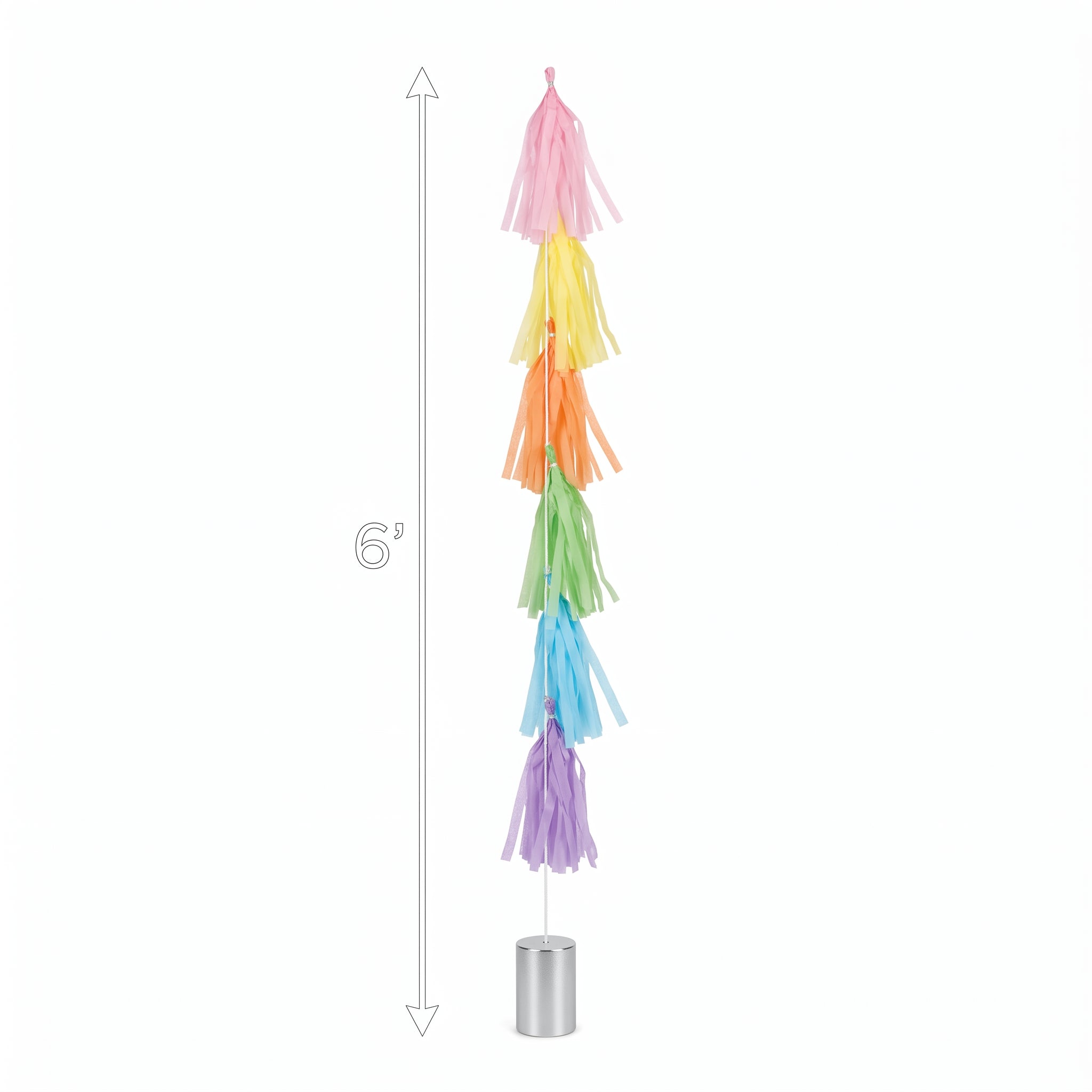 Pastel Tassel Balloon Weight Tail, 6 ft