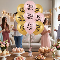 Mint To Be Wedding Balloons, Pink & Gold, 12-Inch, 15-Pack