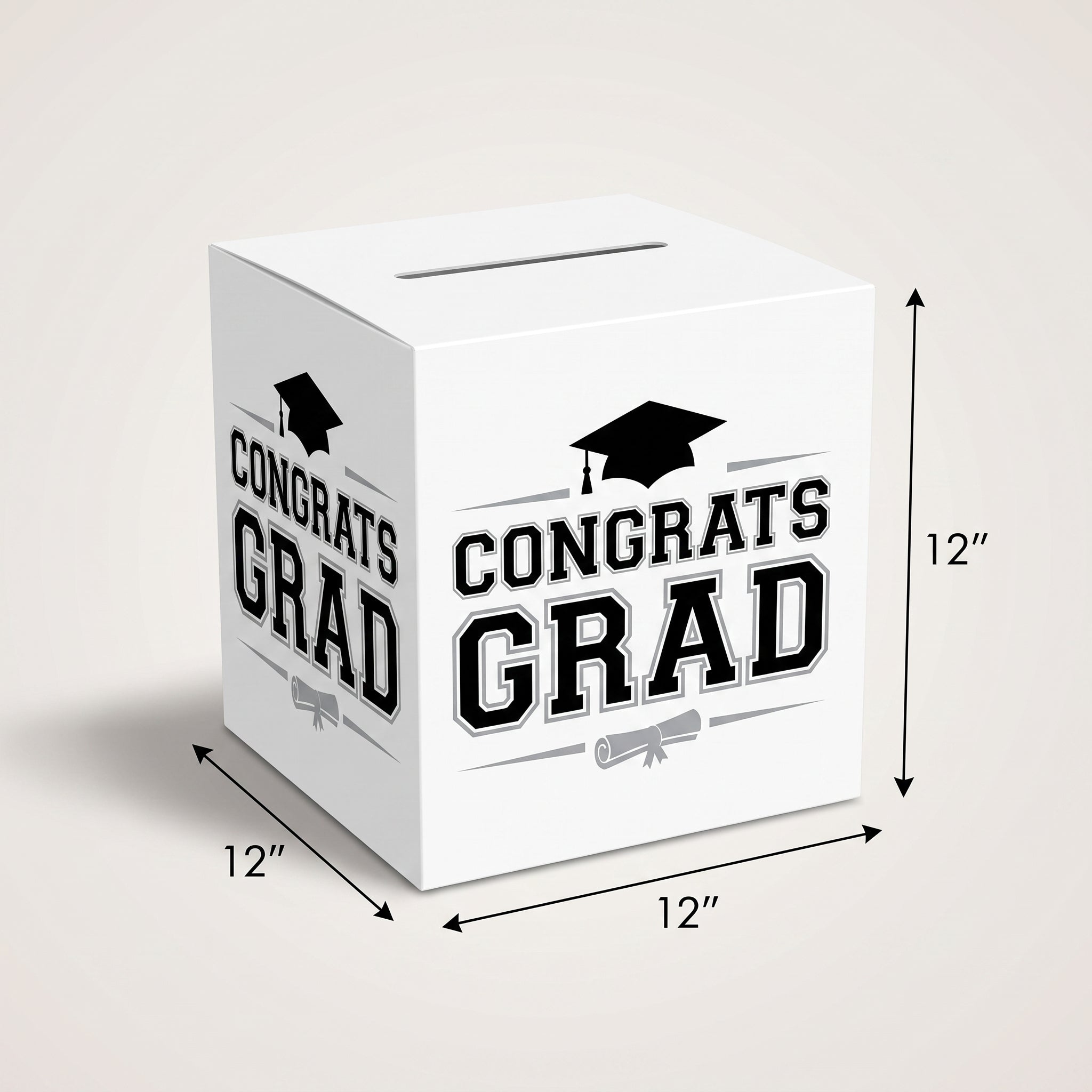Graduation Card Holder Box - White, 12 Inches