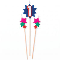 Star Number 1 Birthday Toothpick Candle Set | 3 Pc.