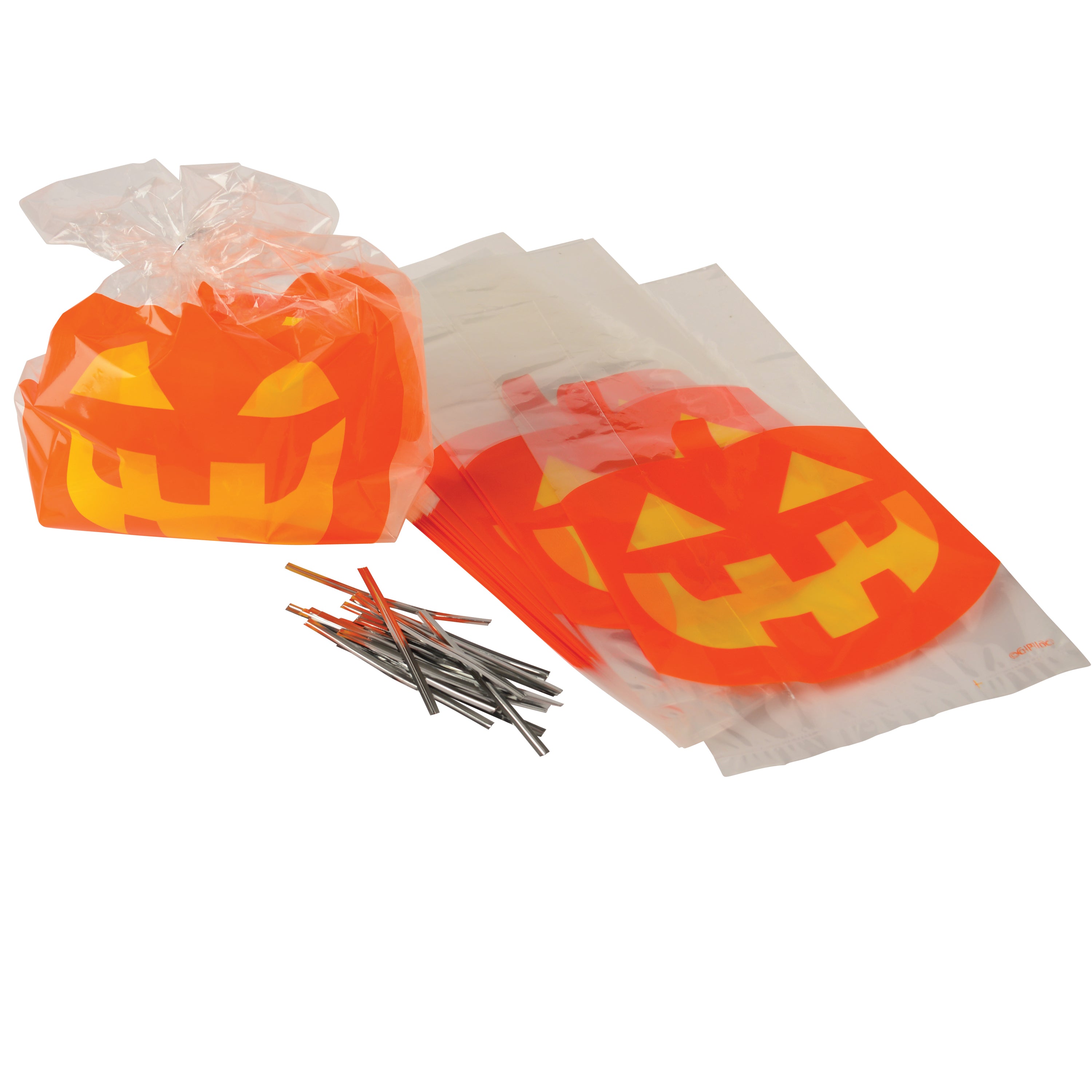 Pumpkin Cello Bags/12 Per Pkg