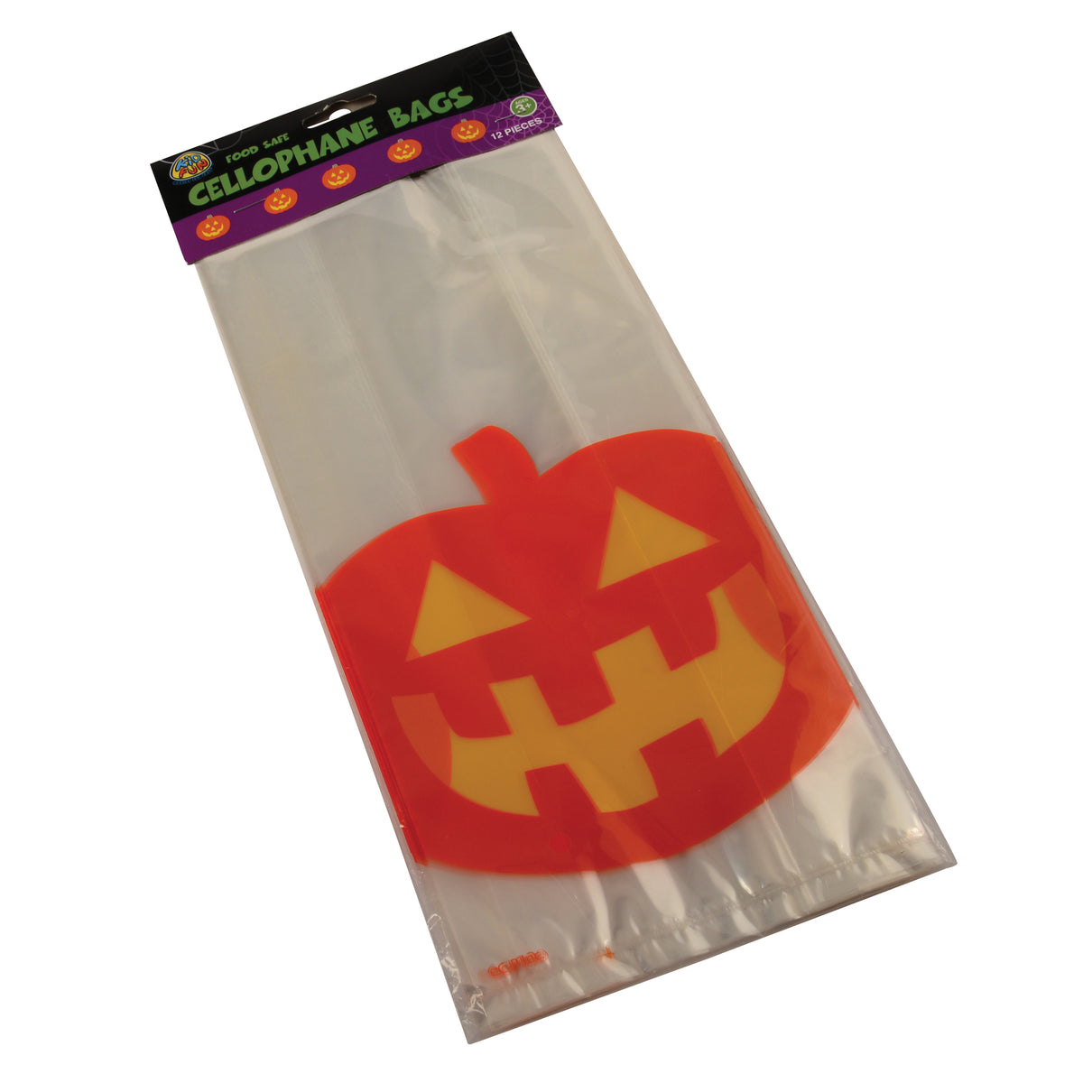 Pumpkin Cello Bags/12 Per Pkg