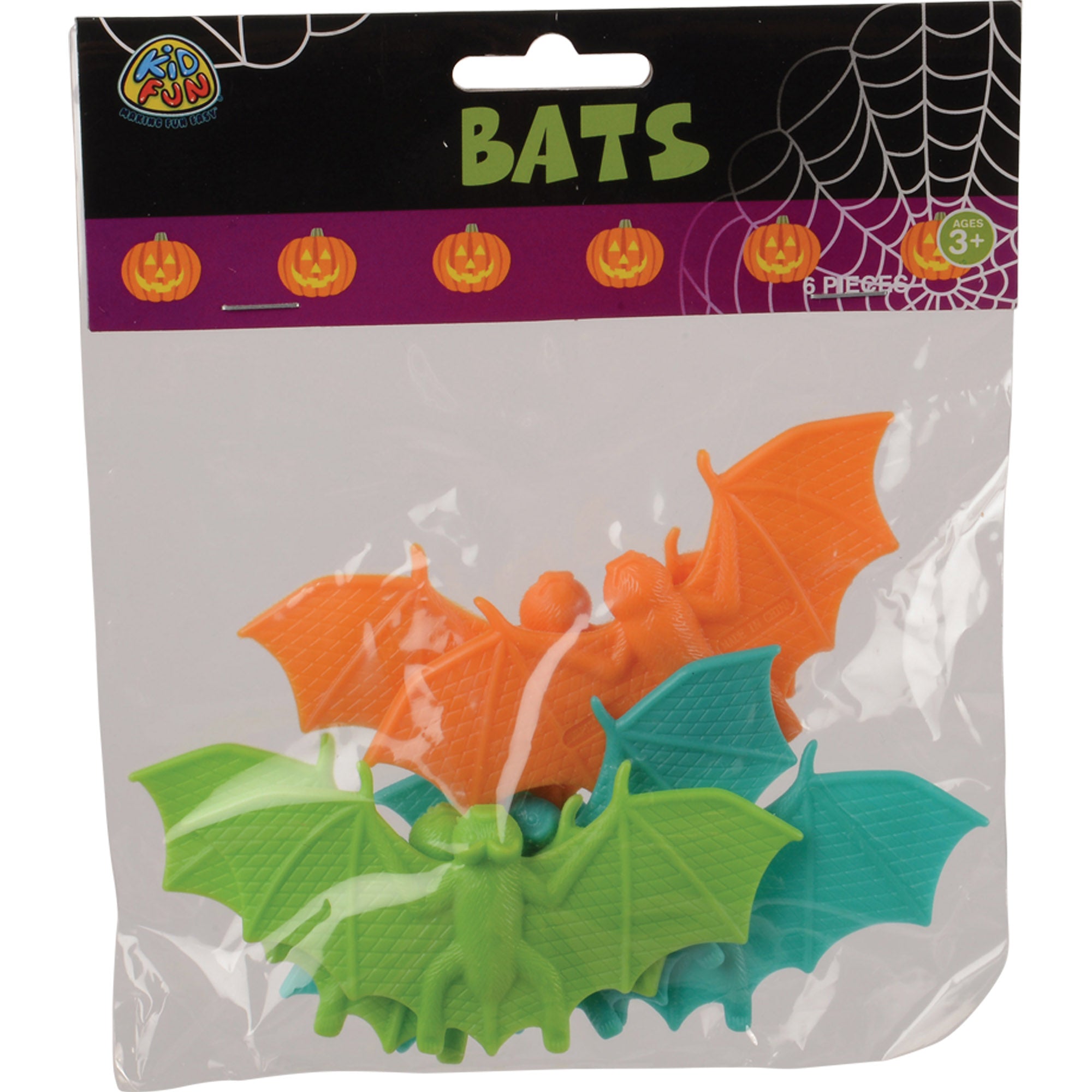 Halloween Plastic Bats/6 Per Pkg