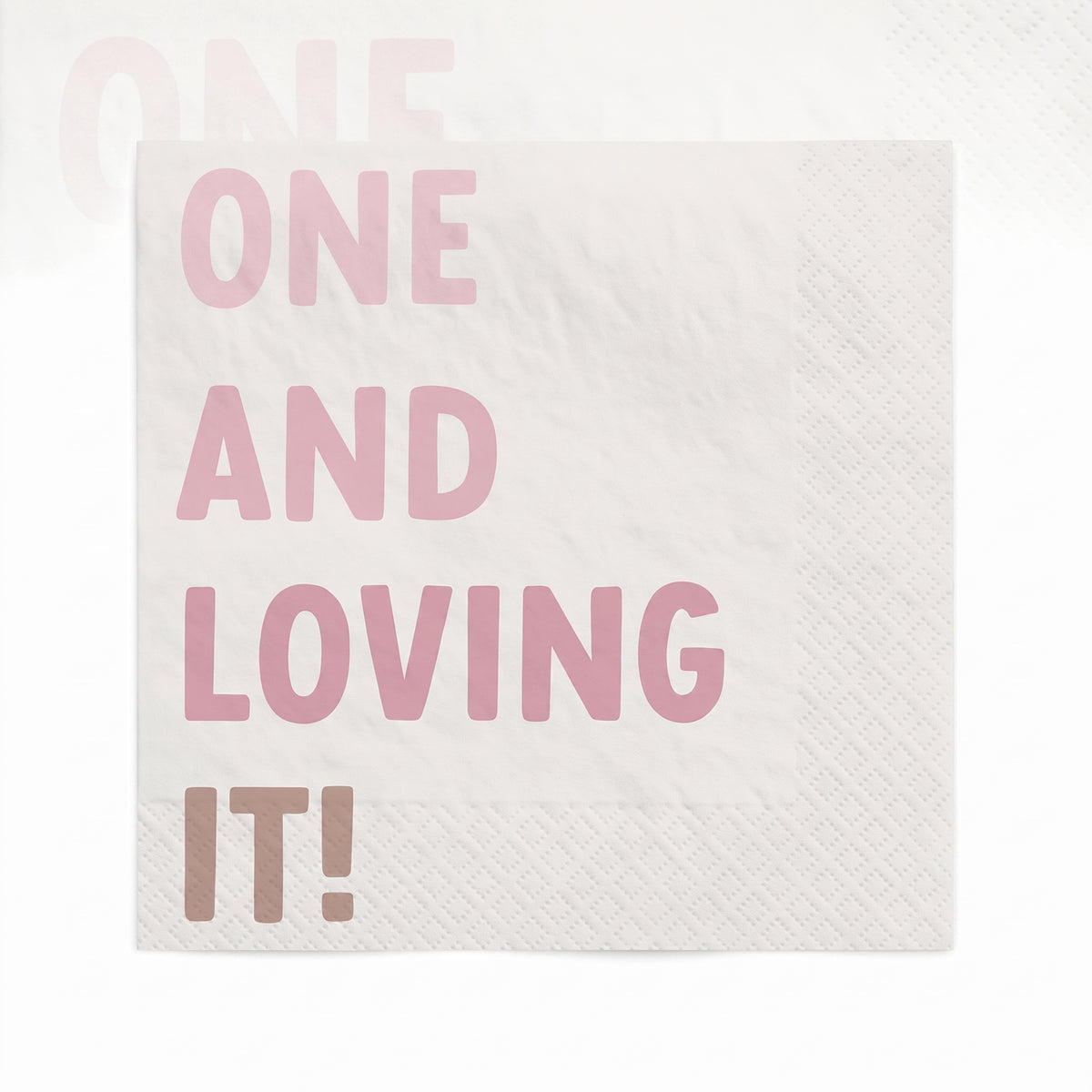 "One and Loving It" 1st Birthday Beverage Napkins - 16 Pack - 5 In. X 5 In.