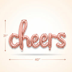 Rose Gold "Cheers" Script Foil Balloon