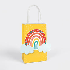 Retro Rainbow Customizable Kraft Gift Bags - 8 Pack