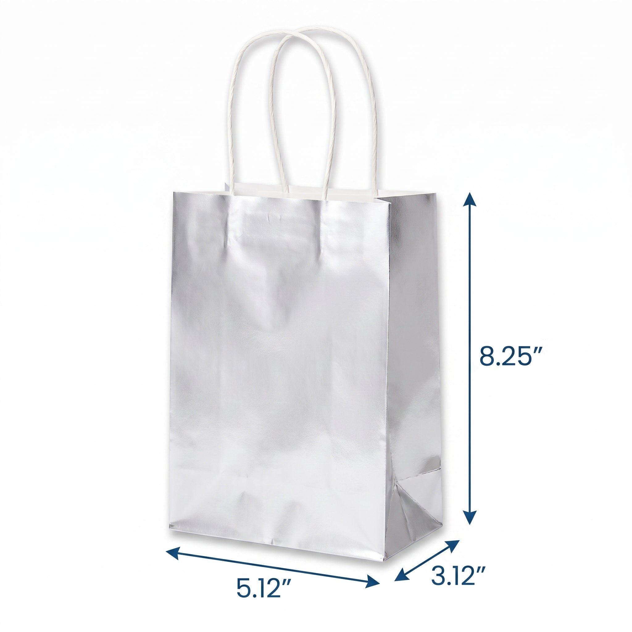 Silver Cube Kraft Gift Bag - Pack of 12
