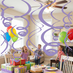 Purple Swirl Party Decorations - 22-Inch, 3-Pack