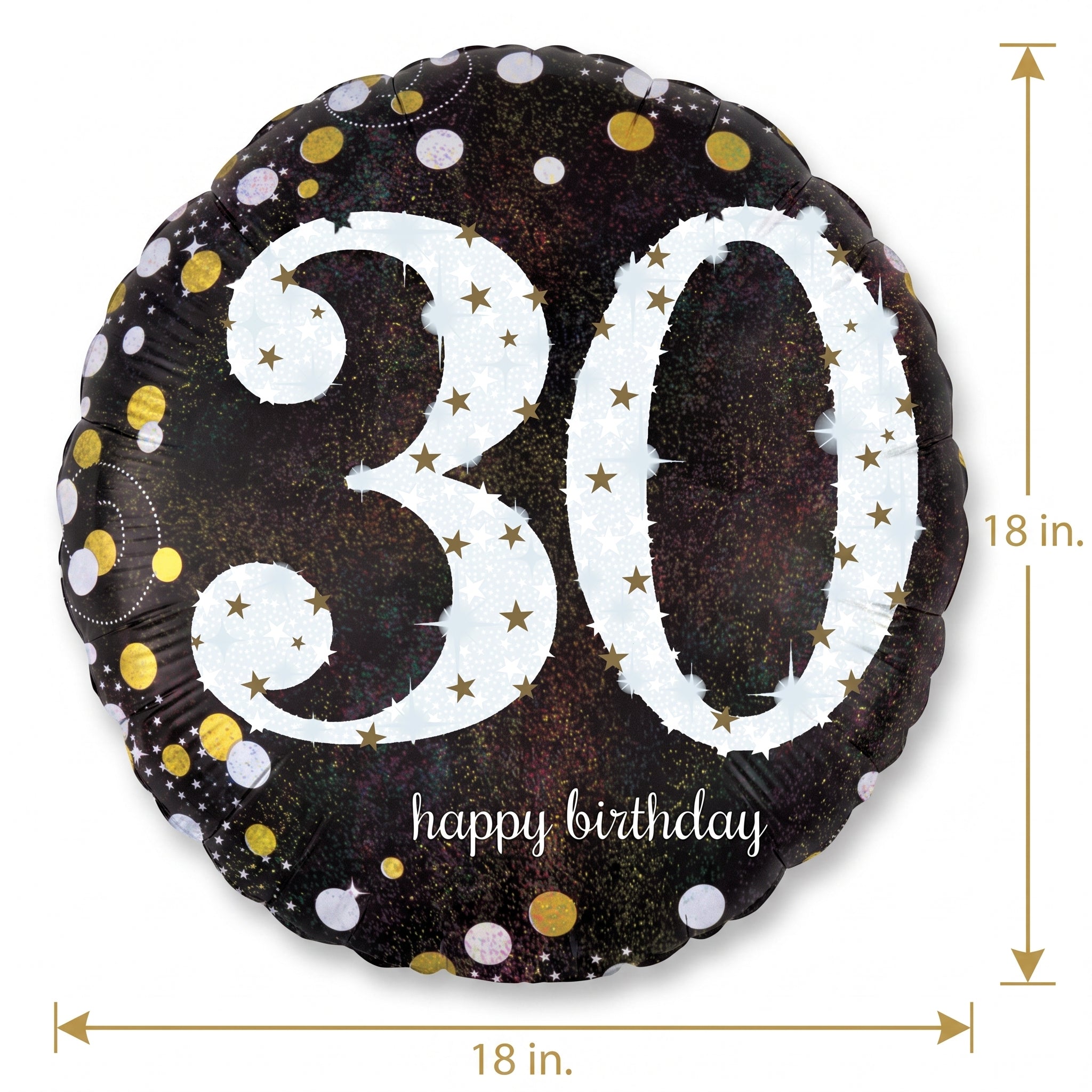 Sparkling 30th Birthday Foil Balloon - 18 Inch