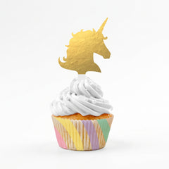 Unicorn Sparkle Cupcake Decorating Kit with Pastel Baking Cups & Gold Picks