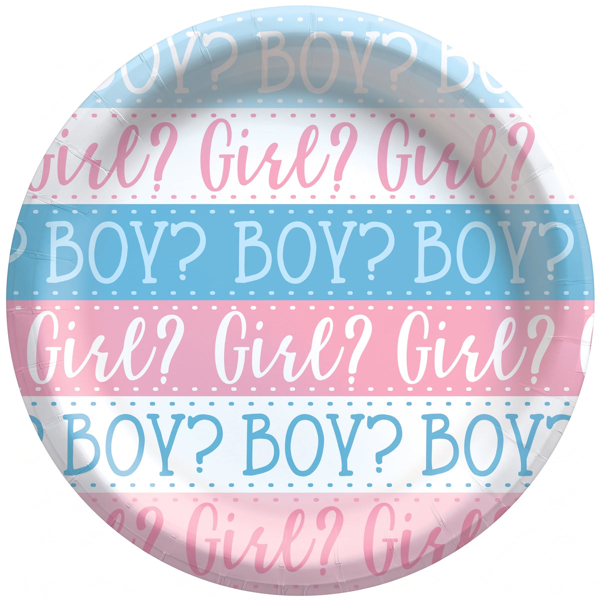Gender Reveal Party Plates - 6.75" Pink & Blue Design