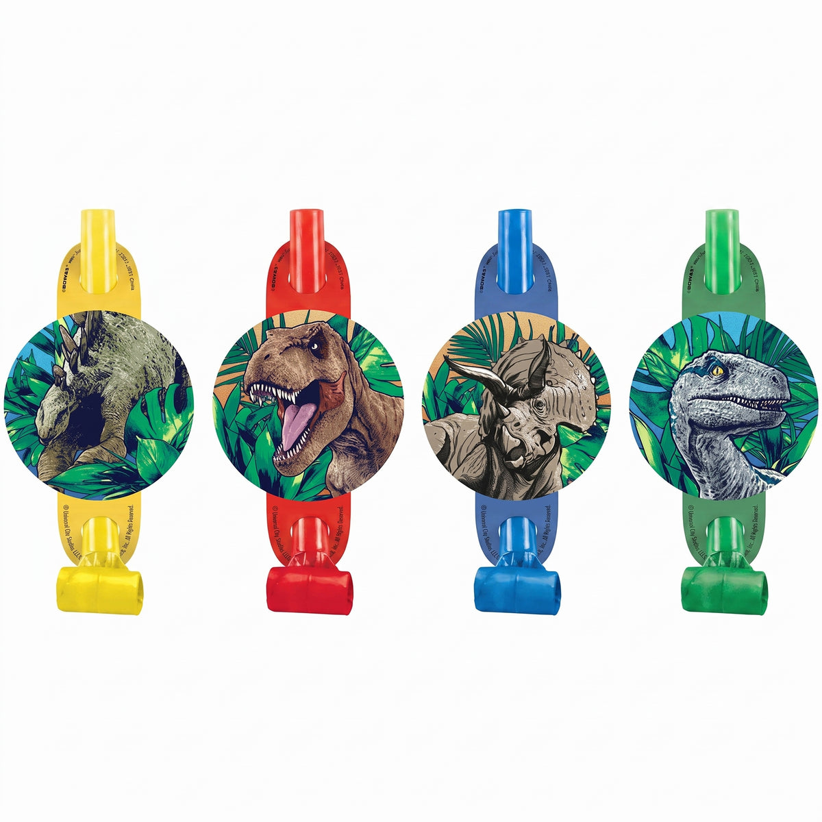 Jurassic World Dinosaur Blowout Noisemakers - 8 Pack