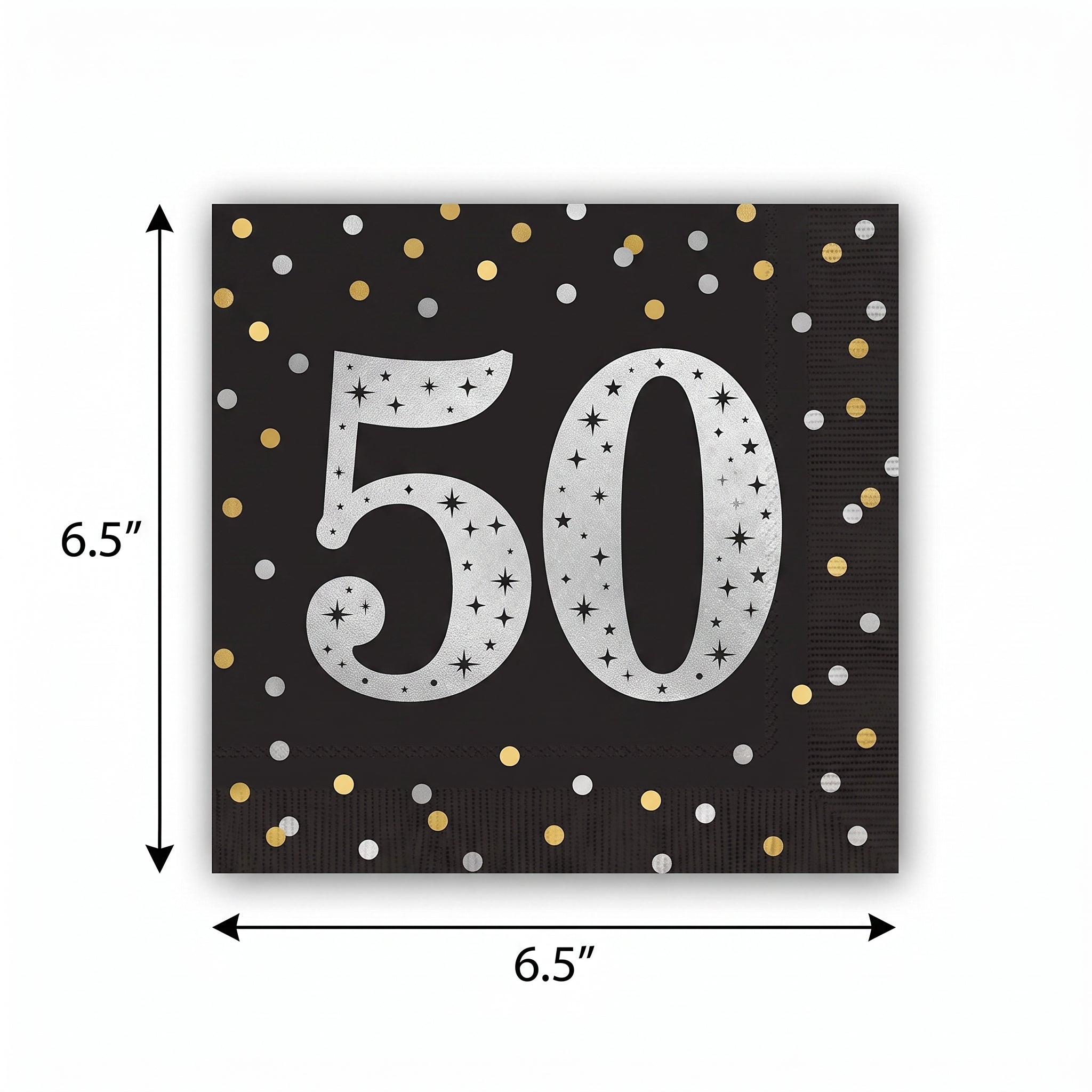 Sparkling Celebration 50th Birthday Lunch Napkins - 6.5 In. x 6.5 In.