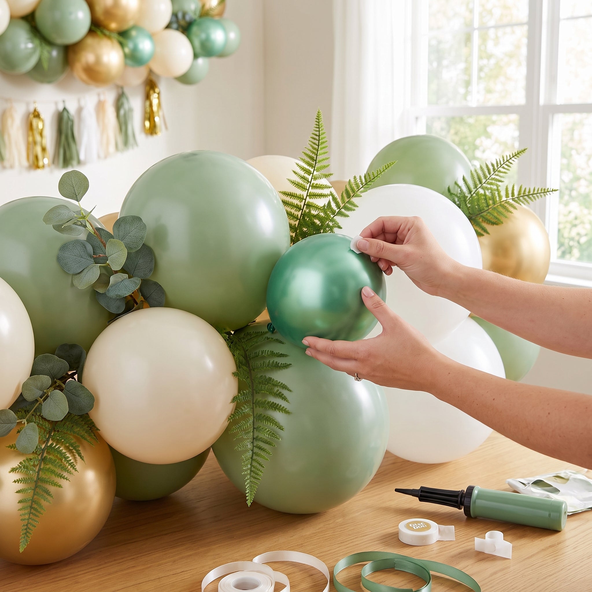Leaf Green Metallic Latex Balloons - 50 Pack, 5-Inch