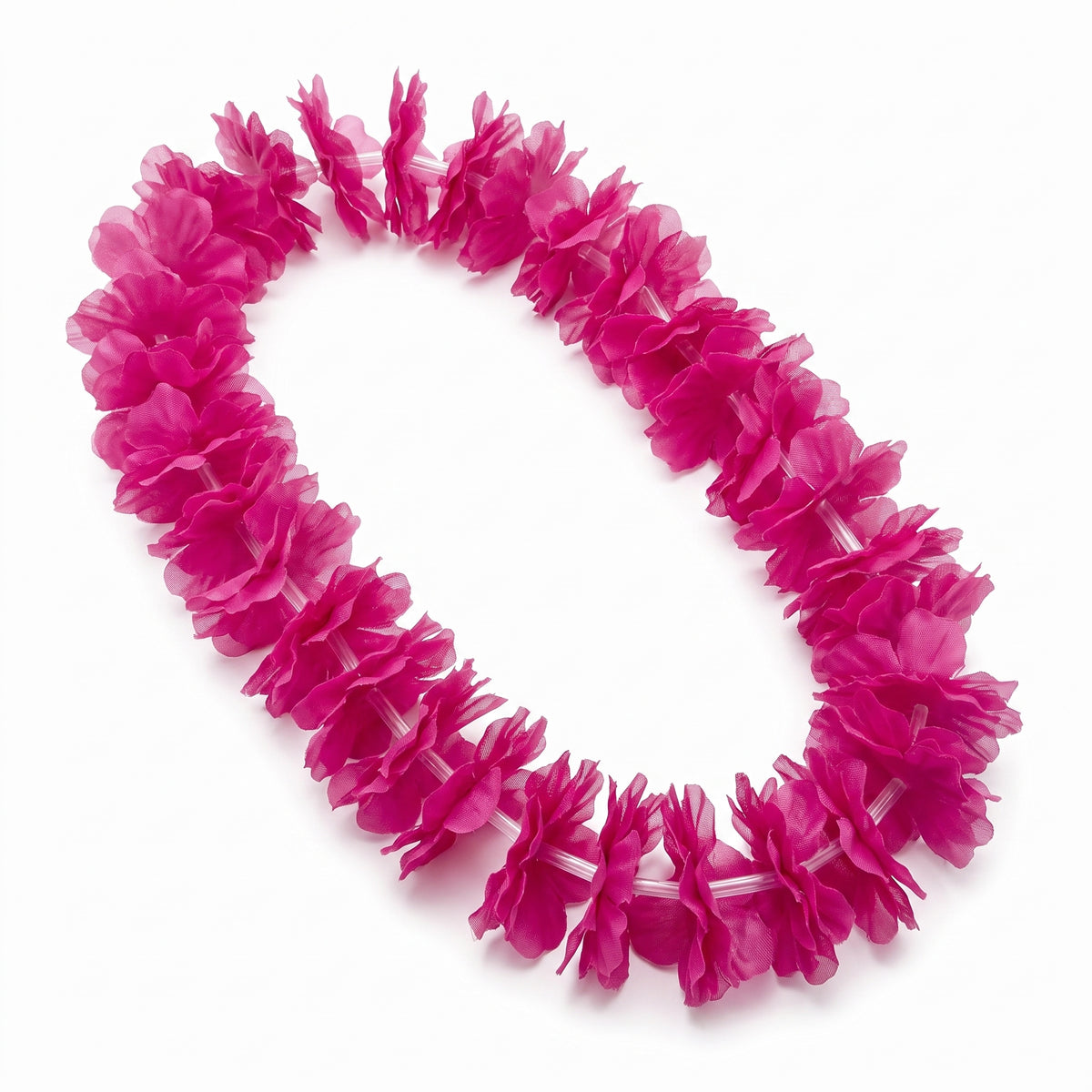 Bright Pink Hawaiian Lei Necklace - 40"