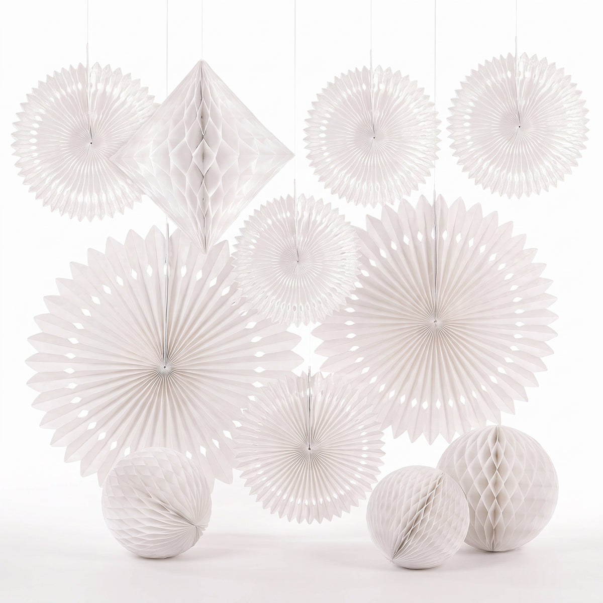 Elegant White Paper Decoration Kit