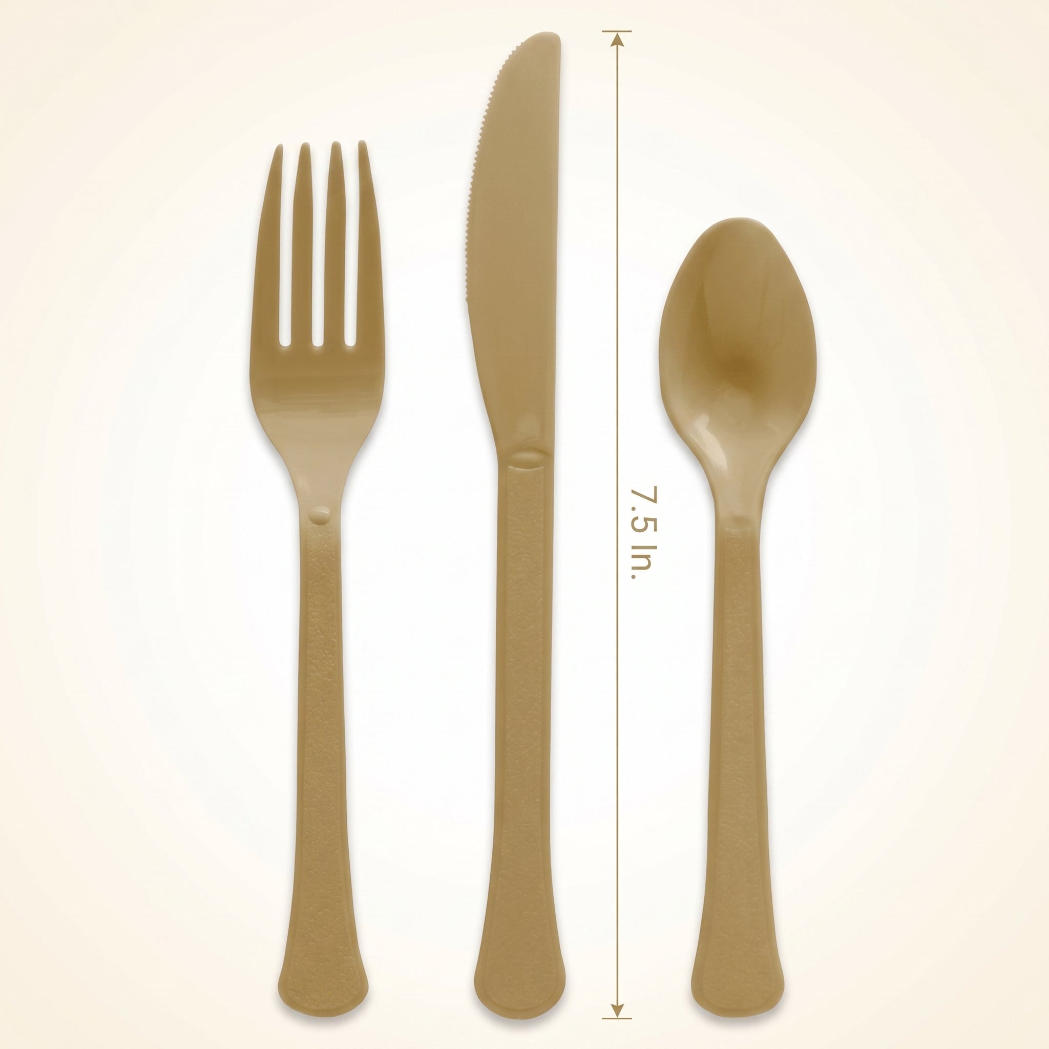 Gold Heavyweight Plastic Cutlery Set - 7.5 in. - 24 Count