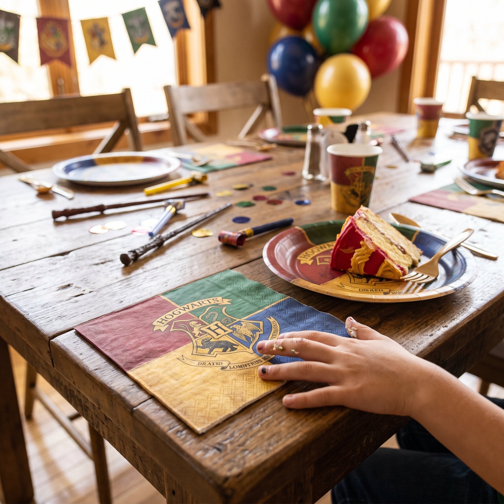 Harry Potter Hogwarts House Lunch Napkins - 6.5 In. x 6.5 In. - 16 Pack