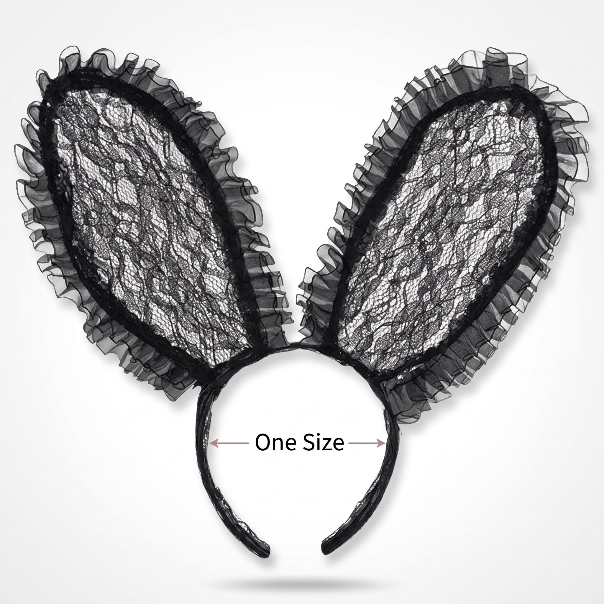 Black Lace Bunny Ears Headband for Halloween
