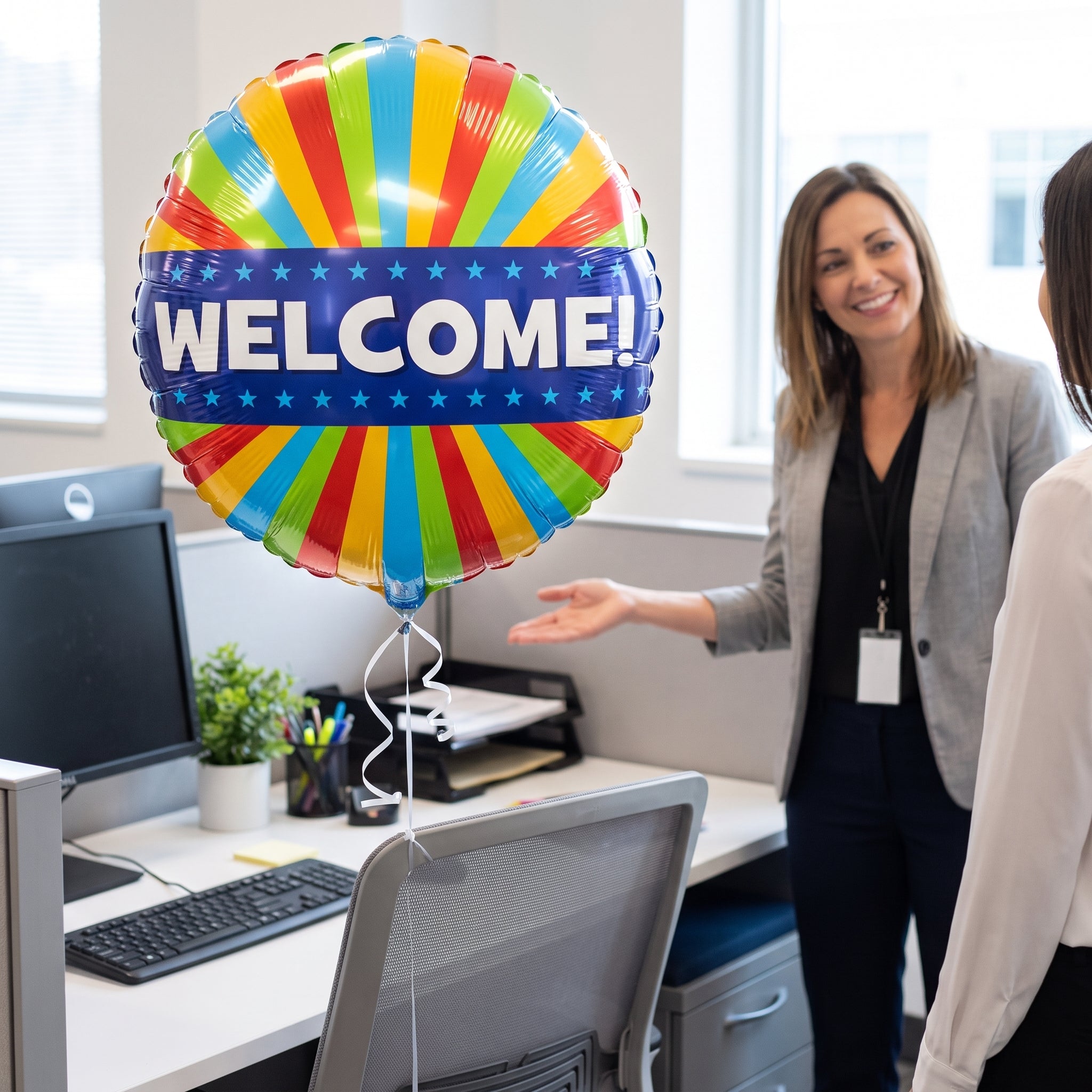 Vibrant Welcome Metallic Mylar Balloon - 18 Inch