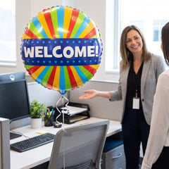 Vibrant Welcome Metallic Mylar Balloon - 18 Inch