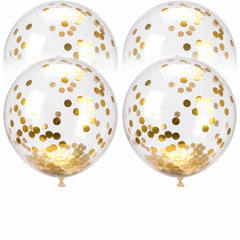 24-Inch Gold Confetti Latex Balloons, 2-Pack