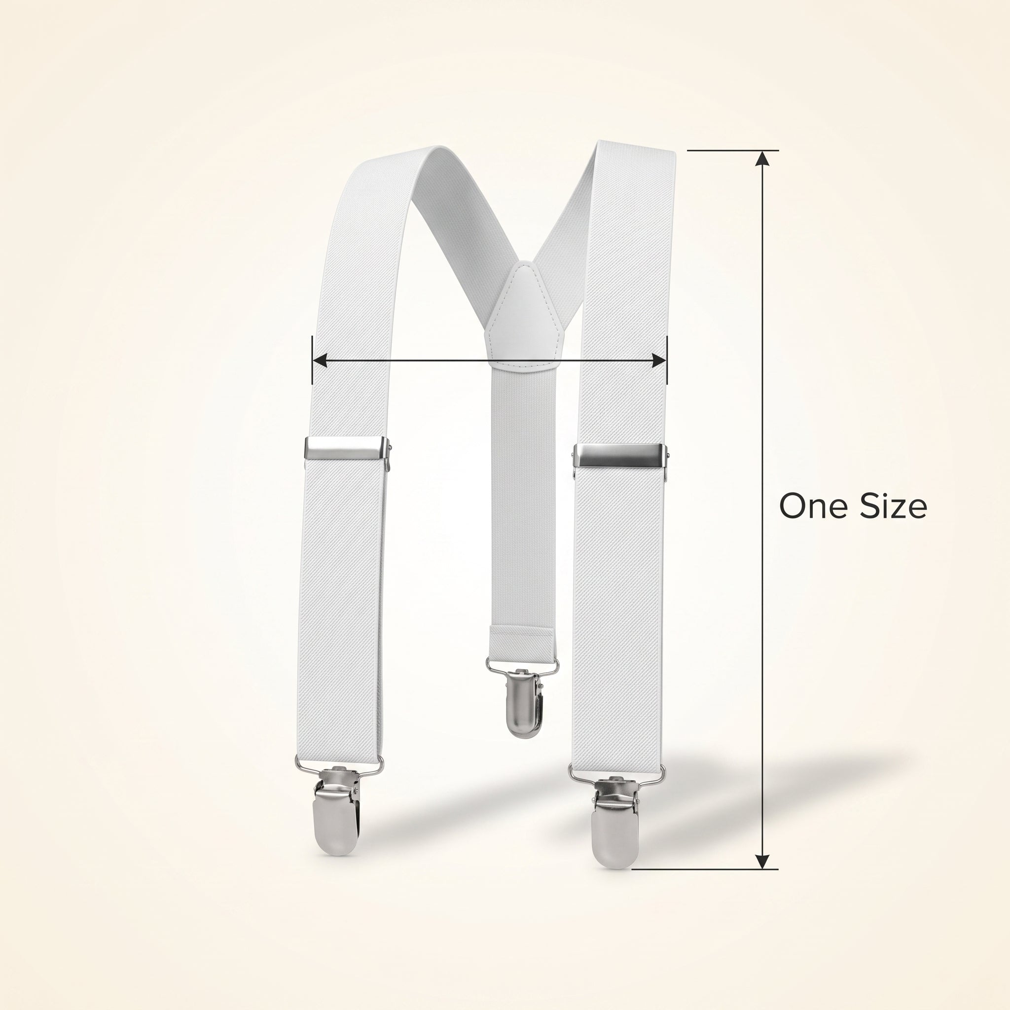 Classic White Adjustable Y-Back Suspenders