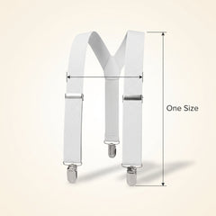Classic White Adjustable Y-Back Suspenders