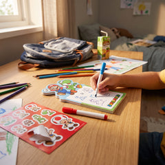 Super Mario Stationery Set - Markers, Notepad & Stickers