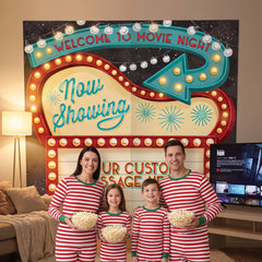 Movie Night "Now Showing" Customizable Backdrop Scene Setter