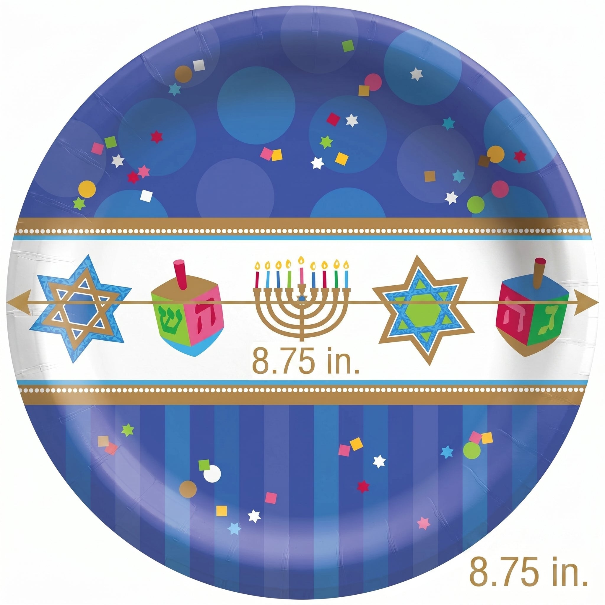 Festive Hanukkah Celebration 8.7" Paper Plates