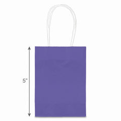 Purple Kraft Paper Gift Bag with Handles - 5"