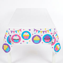 Cupcake Party Birthday Plastic Table Cover