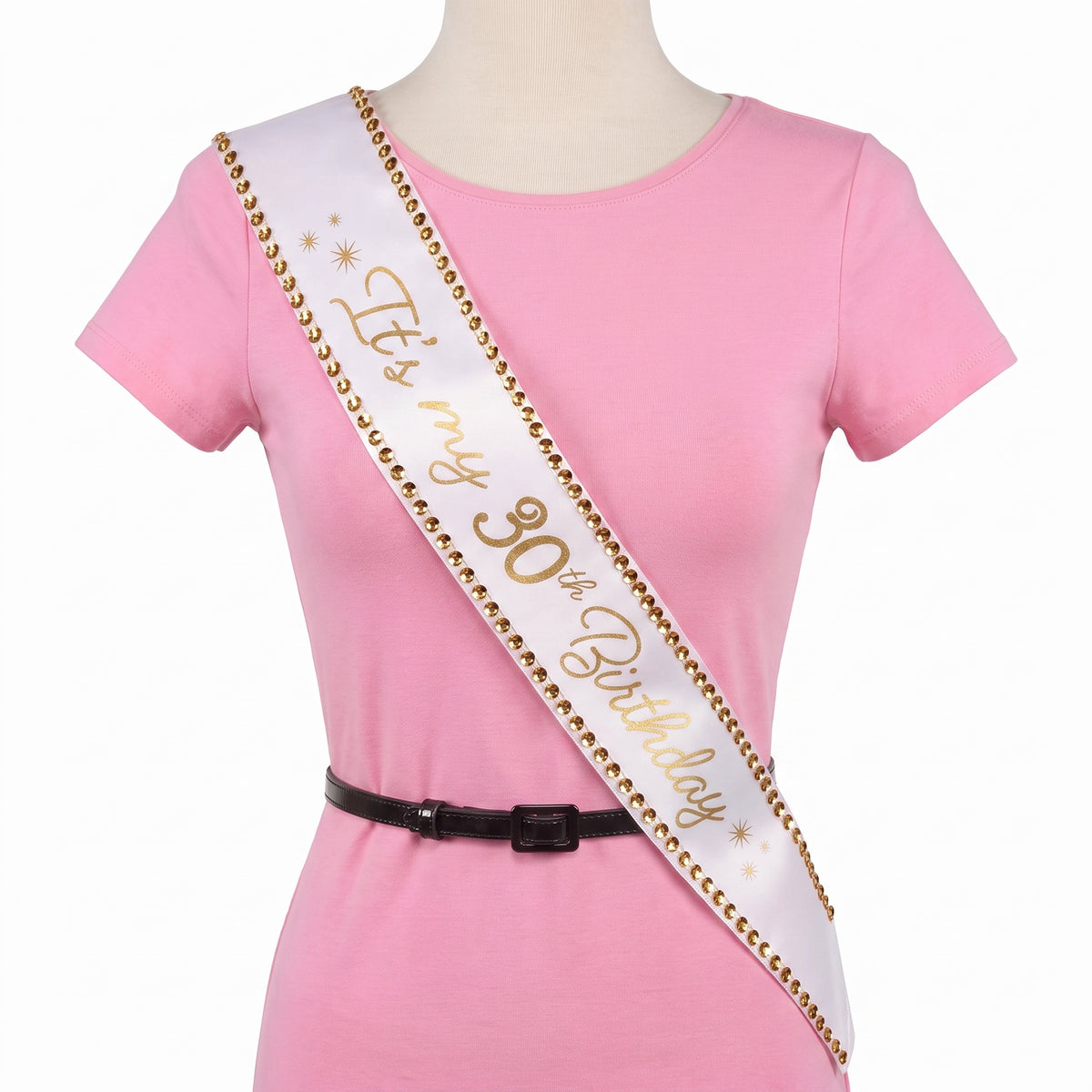 Golden Age "It's My 30th Birthday" Sash - White & Gold