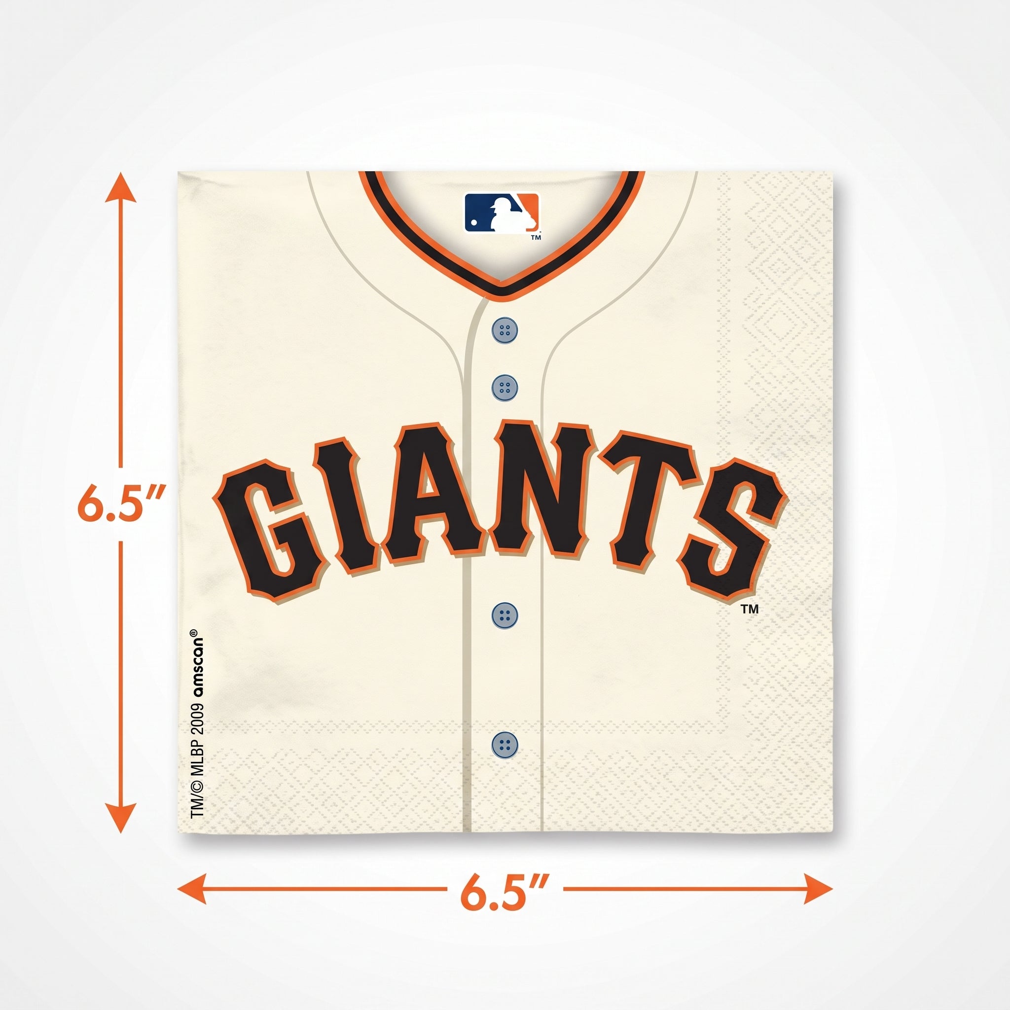 San Francisco Giants Game Day Lunch Napkins - 6.5 In. x 6.5 In., 36-Pack