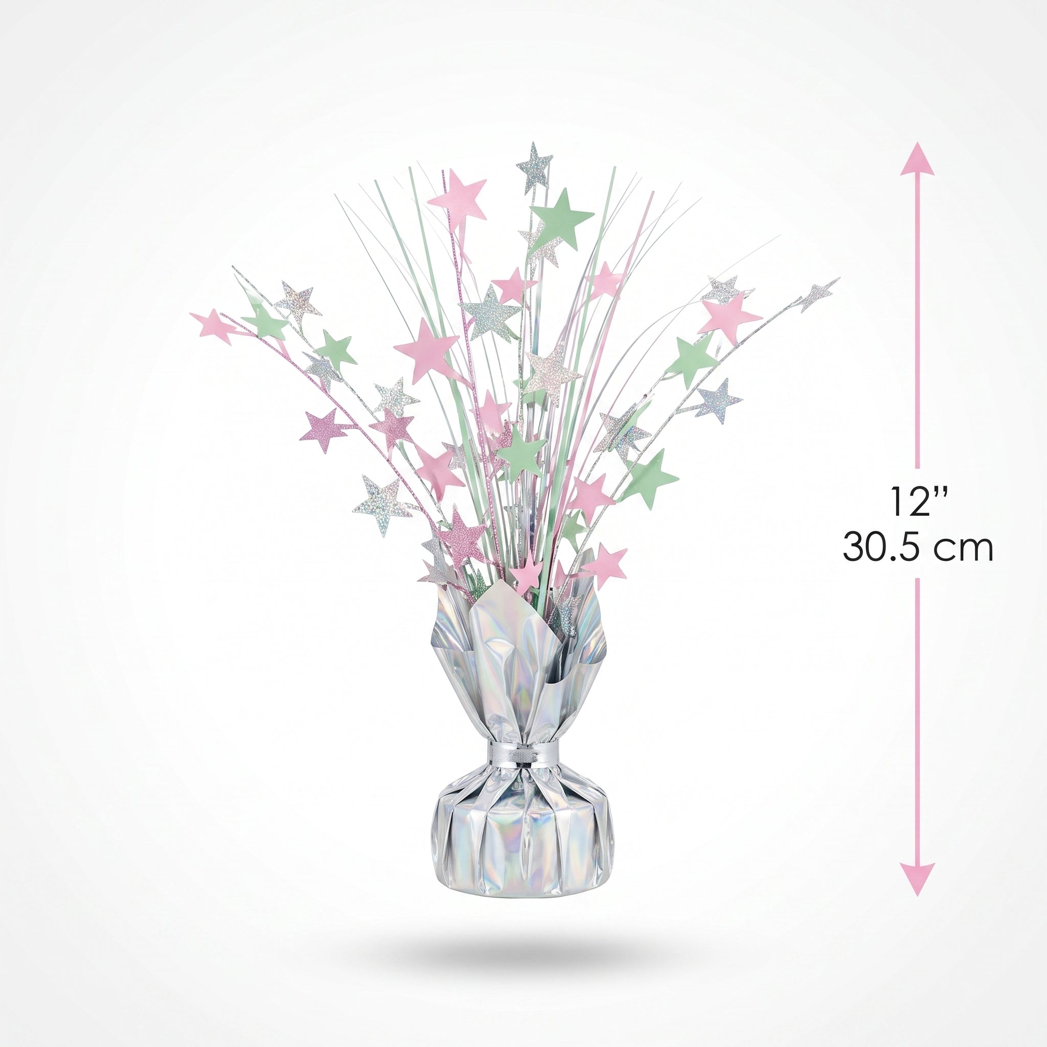12-Inch Pastel Star Metallic Foil Spray Centerpiece