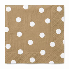 Elegant Gold Polka Dot Luncheon Napkins - 6.5 In. X 6.5 In.