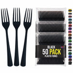 Heavy Duty Black Plastic Forks | 7.5 in. | 50 Count