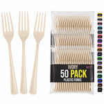 Heavy Duty Ivory Plastic Forks | 7.5 in. | 50 Count