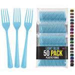 Heavy Duty Light Blue Plastic Forks | 7.5 in. | 50 Count