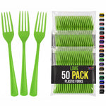 Heavy Duty Lime Green Plastic Forks | 7.5 in. | 50 Count