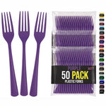 Heavy Duty Purple Plastic Forks | 7.5 in. | 50 Count