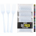 Heavy Duty White Plastic Forks | 7.5 in. | 50 Count