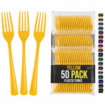 Heavy Duty Yellow Plastic Forks | 7.5 in. | 50 Count