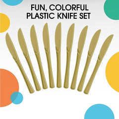 Heavy Duty Gold Plastic Knives | 50 Count