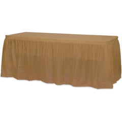 Gold Plastic Table Skirt | Case of 48