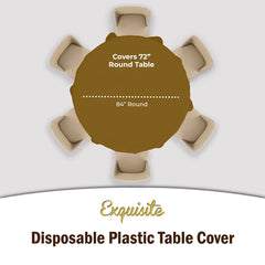 Round Gold Plastic Table Covers | 6 Pack