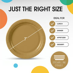 7 in. Gold Paper Plates | Case of 1000